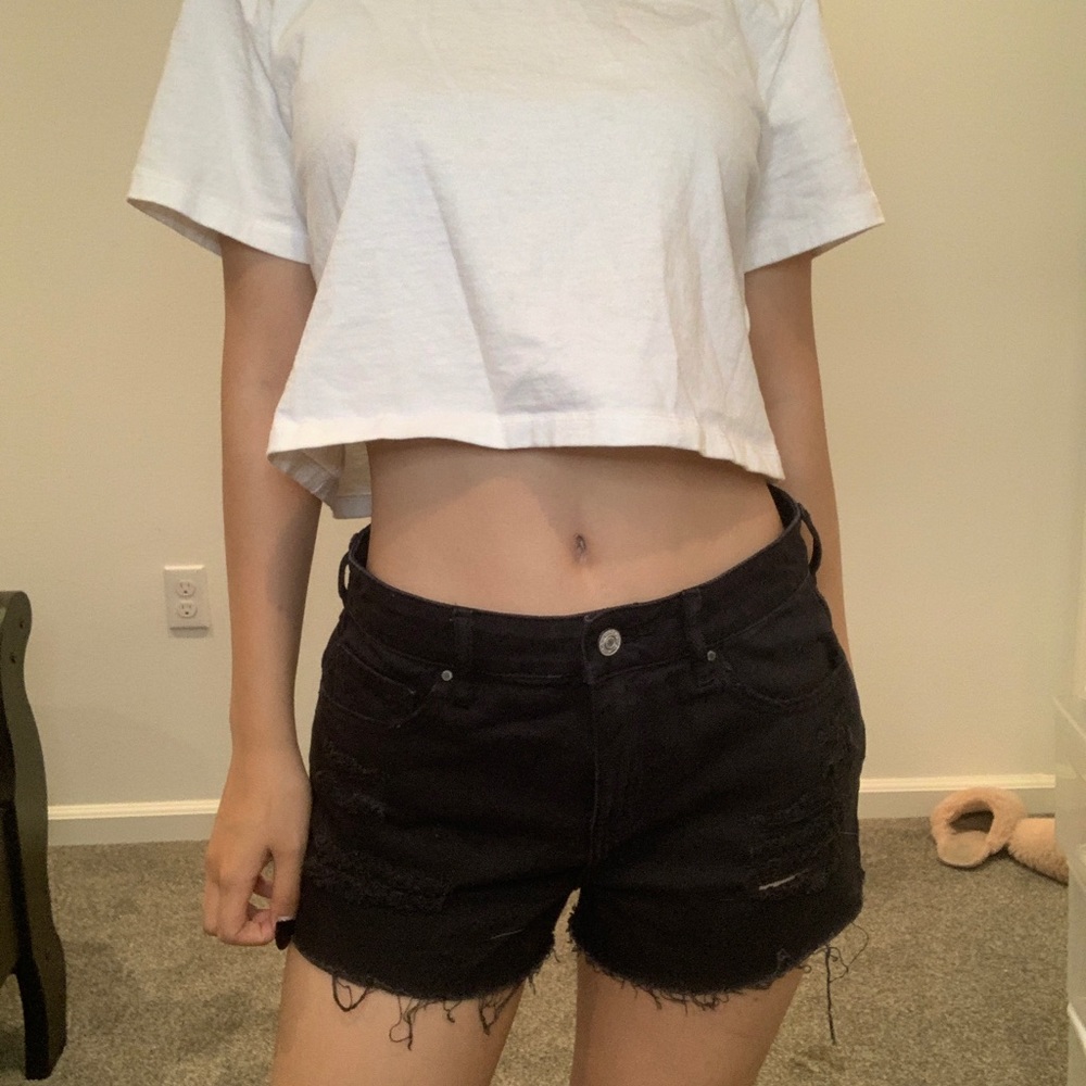 Pacsun black denim jean shorts 25 high rise